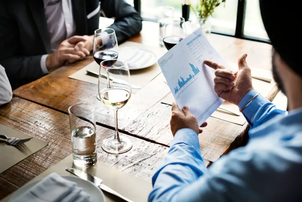 Business people dining in a restaurant