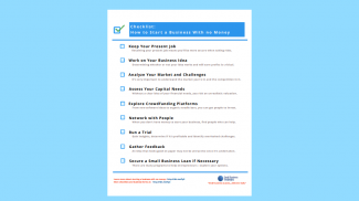 Checklist: How to Start a Business with No Money